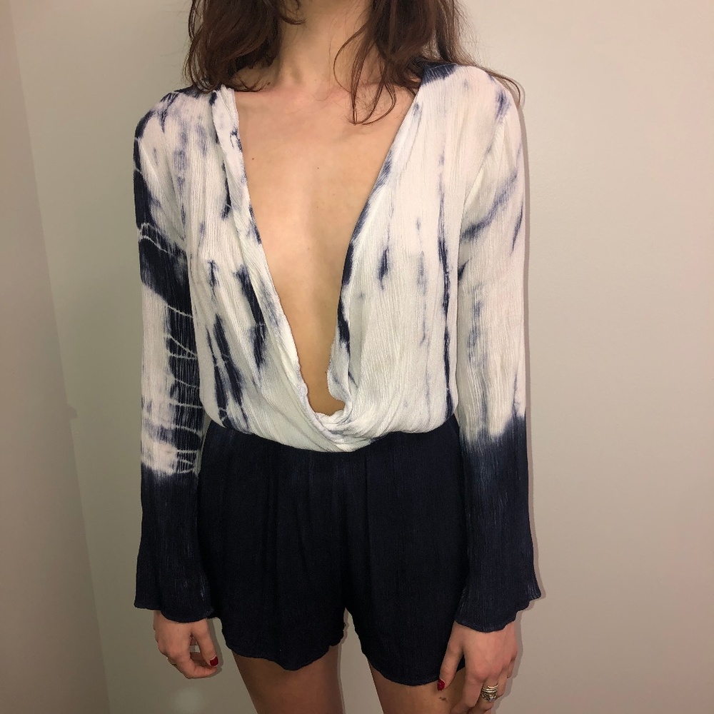 Tie Dye Long Sleeve Romper
